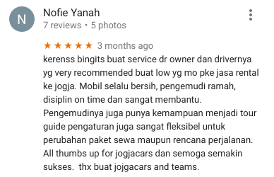 Top 10 Review dan Testimoni Rental Mobil Jogja Car